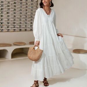 Adore Chic Cream Long Sleeve Dress